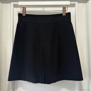 Chloe Navy Blue Box Pleat Short A-Line Skirt Size 36 FR / 4 US